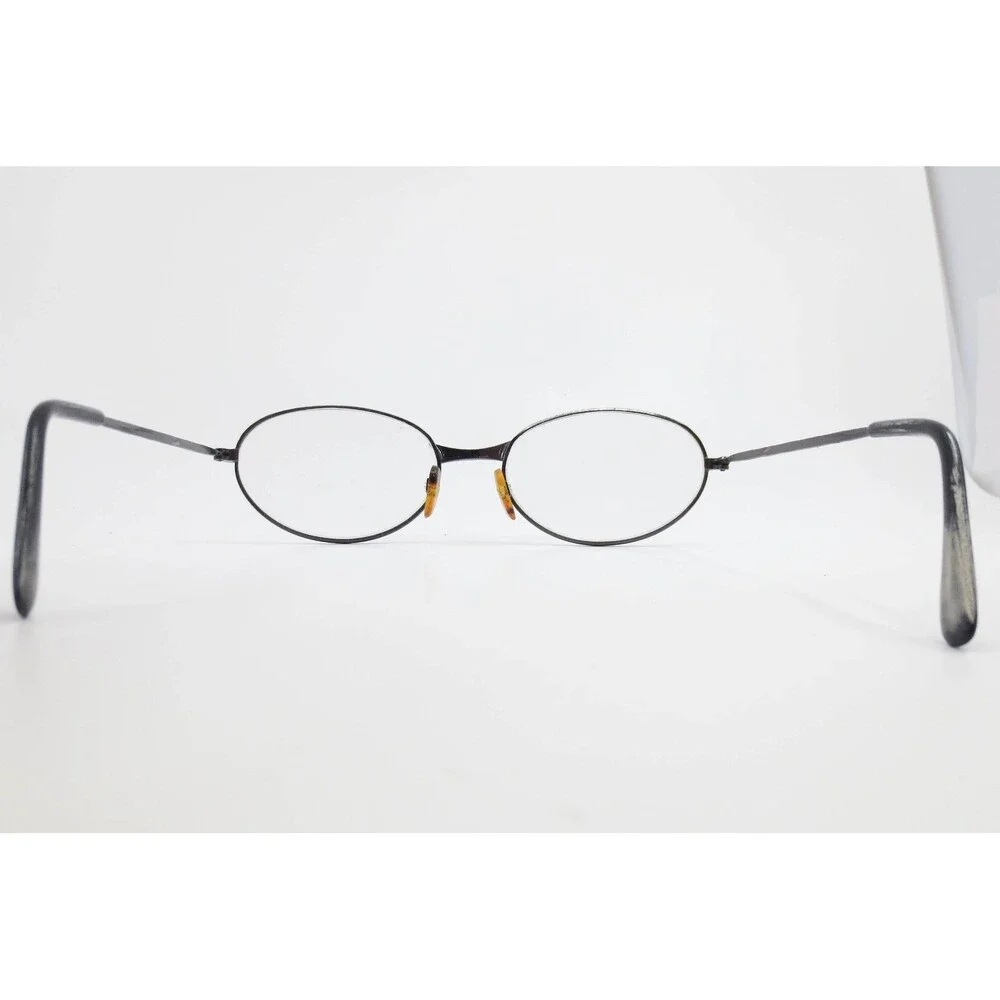 Vintage Gunmetal Oval Metal Eyeglasses Frames 36114